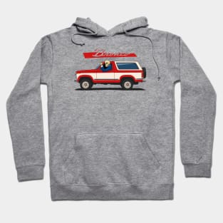 Truck bronco 1986 f150 xlt 4x4 skull metal red Hoodie